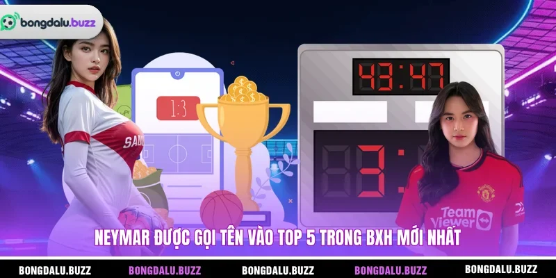 Neymar được gọi tên vào top 5 trong BXH mới nhất